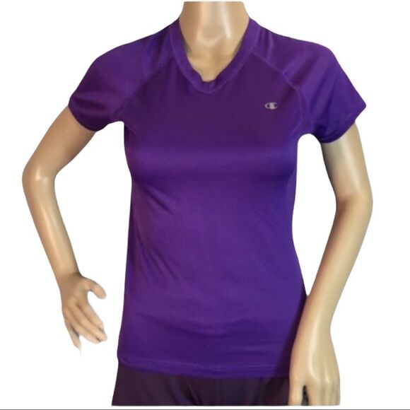 Champion Double Dry Purple Tight Workout Tee S - Picture 1 of 10